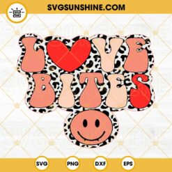 Love Bites SVG, Smiley Face SVG, Leopard SVG, Retro Valentine's Day SVG PNG DXF EPS