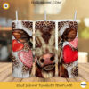 Love Heart Cow 20oz Tumbler Wrap PNG, Valentines Day Tumbler Digital Download