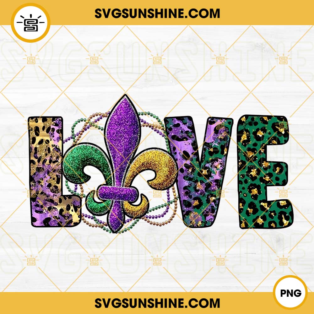 Love Mardi Gras PNG, Glitter Leopard PNG, Western Love PNG, Fat Tuesday PNG