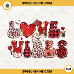 Love Vibes PNG, Red Buffalo Plaid Leopard Valentine PNG, Retro Valentine PNG