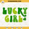 Lucky Girl SVG, Irish SVG, Shamrock SVG, Retro St Patrick's Day SVG PNG DXF EPS Cutting Files