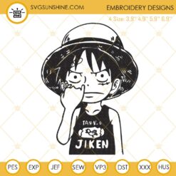 Monkey D Luffy Embroidery Files, One Piece Machine Embroidery Designs Files