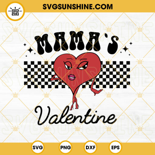 Mama’s Valentine SVG, Retro Heart SVG, Kids Valentine SVG, Valentines Day SVG PNG DXF EPS Cricut