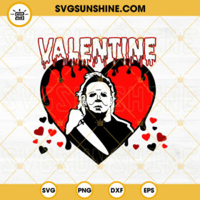 Michael Myers Valentine SVG, Valentine's Day Horror Character SVG