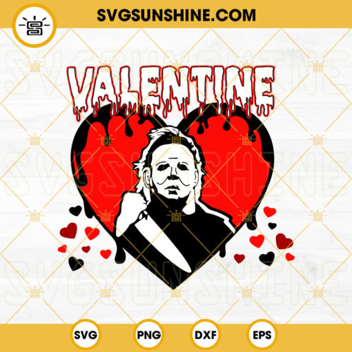 Michael Myers Valentine SVG, Valentine’s Day Horror Character SVG Design Download