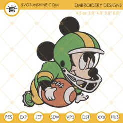 Mickey Mouse Football Embroidery Machine Design Digital Files