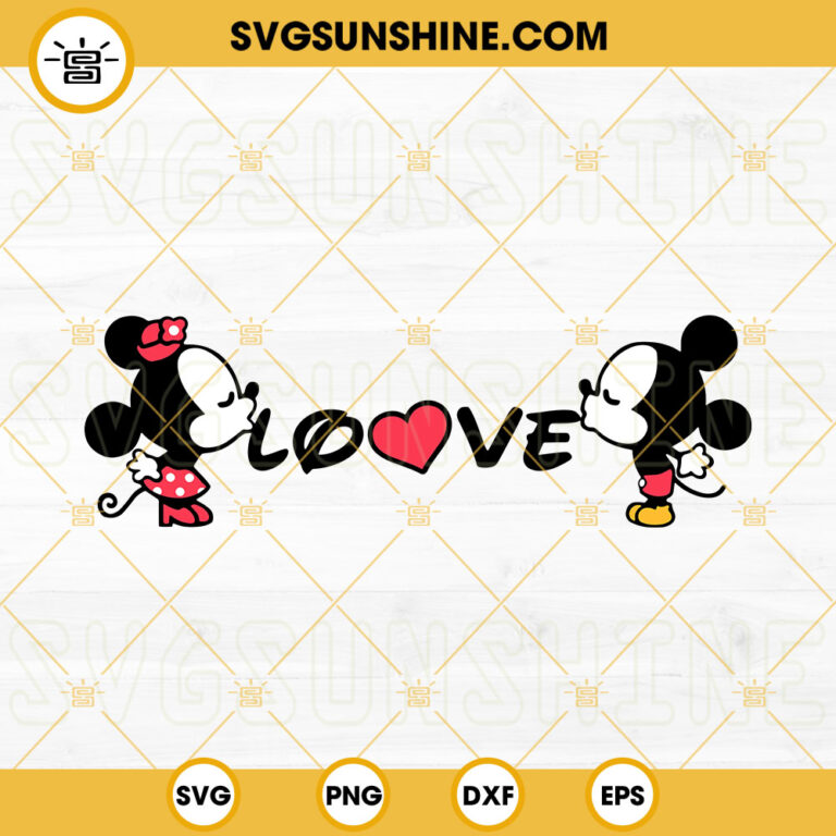 Love More Worry Less SVG, Mickey Minnie Valentine Heart SVG, Disney ...