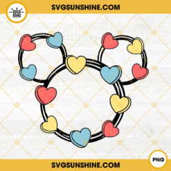 Mickey Mouse Ears Candy Hearts PNG, Conversation Hearts PNG, Mickey Valentine PNG