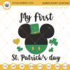 My First St Patricks Day Mickey Head Embroidery Machine Design Files