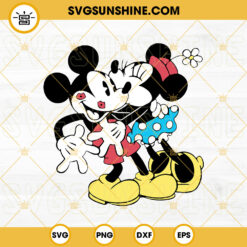 Minnie Kissing Mickey SVG, Minnie And Mickey Mouse Valentine's Day SVG Cricut File