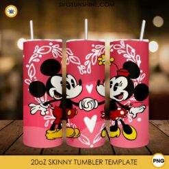 Mickey And Minne Valentine 20oz Tumbler Template PNG File Digital Download