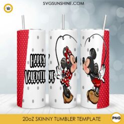 Mickey And Minnie Happy Valentine 20oz Tumbler Template PNG Digital Download
