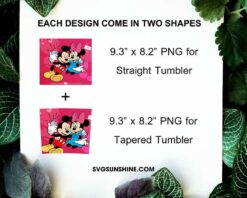 Mickey And Minne Love 20oz Skinny Tumbler Template PNG, Disney Valentine Tumbler Template PNG File Digital Download