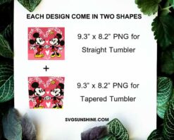 Mickey And Minne Valentine 20oz Tumbler Template PNG File Digital Download