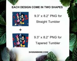 Mickey And Minne Valetine 20oz Skinny Tumbler Template PNG