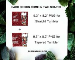Mickey And Minnie Happy Valentine Glitter 20oz Skinny Tumbler Template PNG File Digital Download