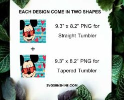Mickey Heart Valentine 20oz Skinny Tumbler Template PNG File Digital Download