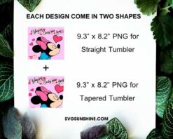 Minnie Kiss Valentine 20oz Skinny Tumbler Template PNG, Disney Valentine Tumbler Template PNG File Digital Download