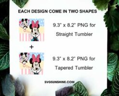 Minnie Miss Mickey Valentine 20oz Skinny Tumbler Template PNG, Disney Valentine Tumbler PNG