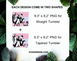 Pepe Le Pew Valentine 20oz Skinny Tumbler Template PNG