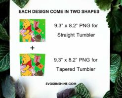 Pooh Bear Piglet Valentine 20oz Skinny Tumbler Template PNG, Winnie The Pooh Tumbler PNG File Digital Download