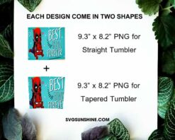 Dead Pool And Spider Man Best Friends Forever 20oz Skinny Tumbler Template PNG, Marvel Tumbler Template PNG File Digital Download