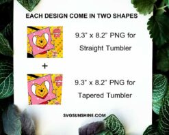 Winnie the Pooh Valentine 20oz Tumbler Template PNG File Digital Download
