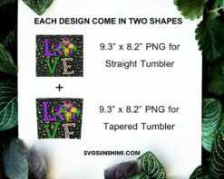 Leopard Love Mardi Gras 20oz Tumbler PNG File Digital Download