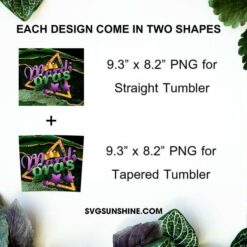 Mardi Gras 20oz Skinny Tumbler Design PNG File Digital Download