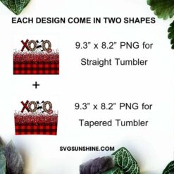 Xoxo 20oz Skinny Tumbler Design, Valentines Day Tumbler PNG Digital Download