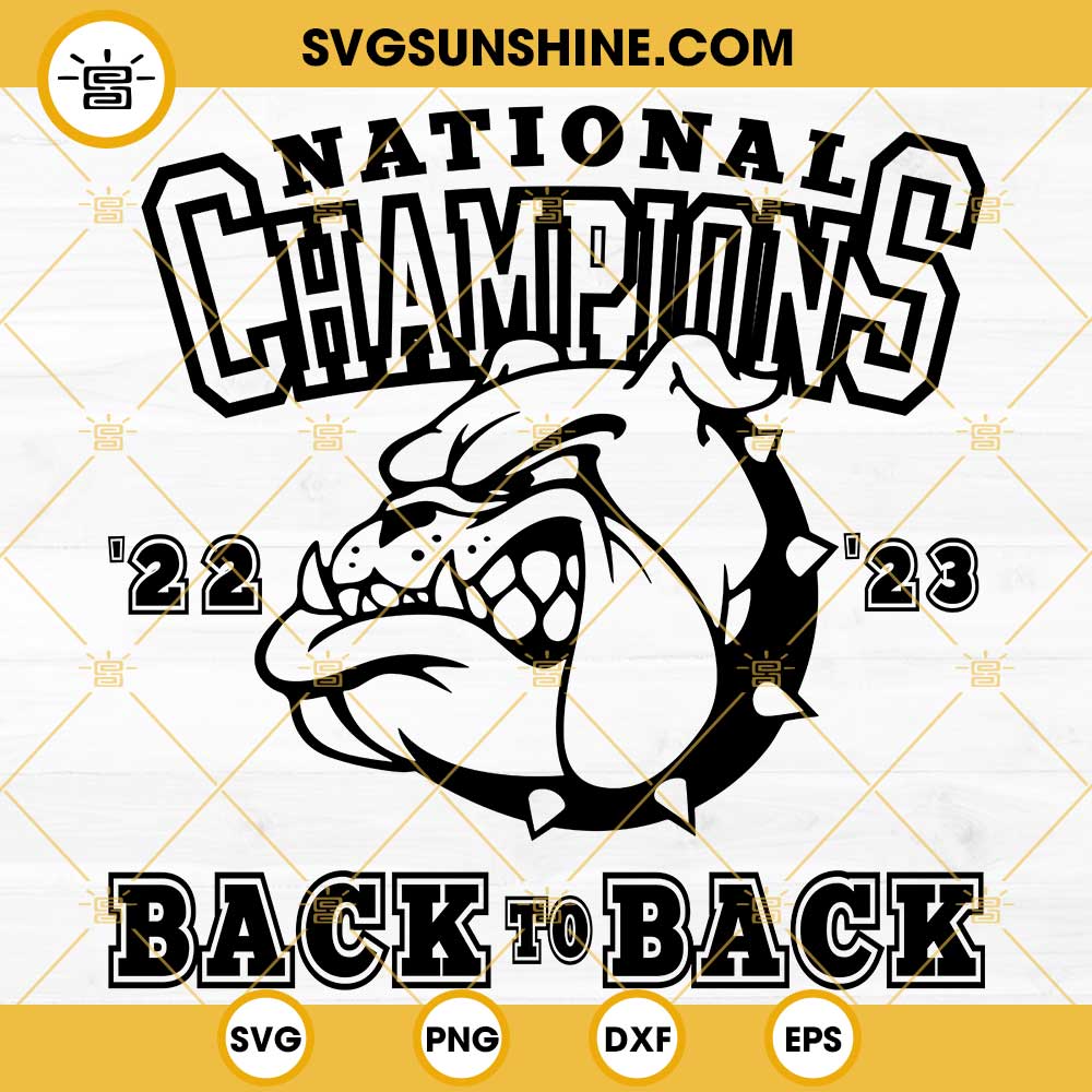 National Champions Bulldogs 2022 To 2023 SVG, Back To Back SVG