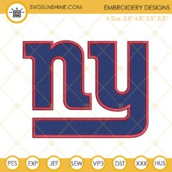 New York Giants Logo Embroidery Files, NFL Football Team Machine Embroidery Designs