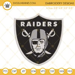 Oakland Raiders Logo Embroidery Files, NFL Football Team Machine Embroidery Designs