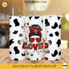 One Loved Mama 20oz Skinny Tumbler Wrap, Messy Bun Valentine Tumbler Digital Download