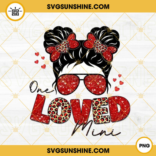 One Loved Mini PNG, Mini Girl PNG, Messy Bun PNG, Valentines Day PNG Download