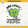 One Lucky Mama SVG, Cute Shamrock SVG, St Patrick's Day SVG, Patrick Checkered SVG PNG DXF EPS