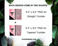 Pink Nurse Leopard 20oz Skinny Tumbler Wrap Sublimation PNG