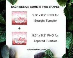 Pink Valentine Heart Gnomes 20oz Skinny Tumbler Wrap Sublimation, Valentines Day Tumbler Designs