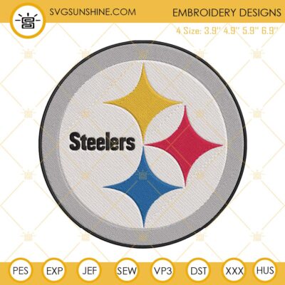 Pittsburgh Steelers Logo Embroidery Files, NFL Football Team Machine ...