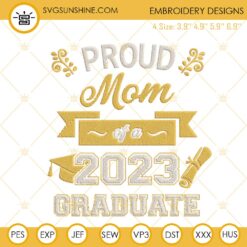 Senior 2023 Graduation Embroidery Designs, Senior 2023 Machine Embroidery Design File