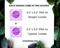 Purple Hearts Happy Valentines Day 20oz Skinny Tumbler Wrap Sublimation PNG Digital Download