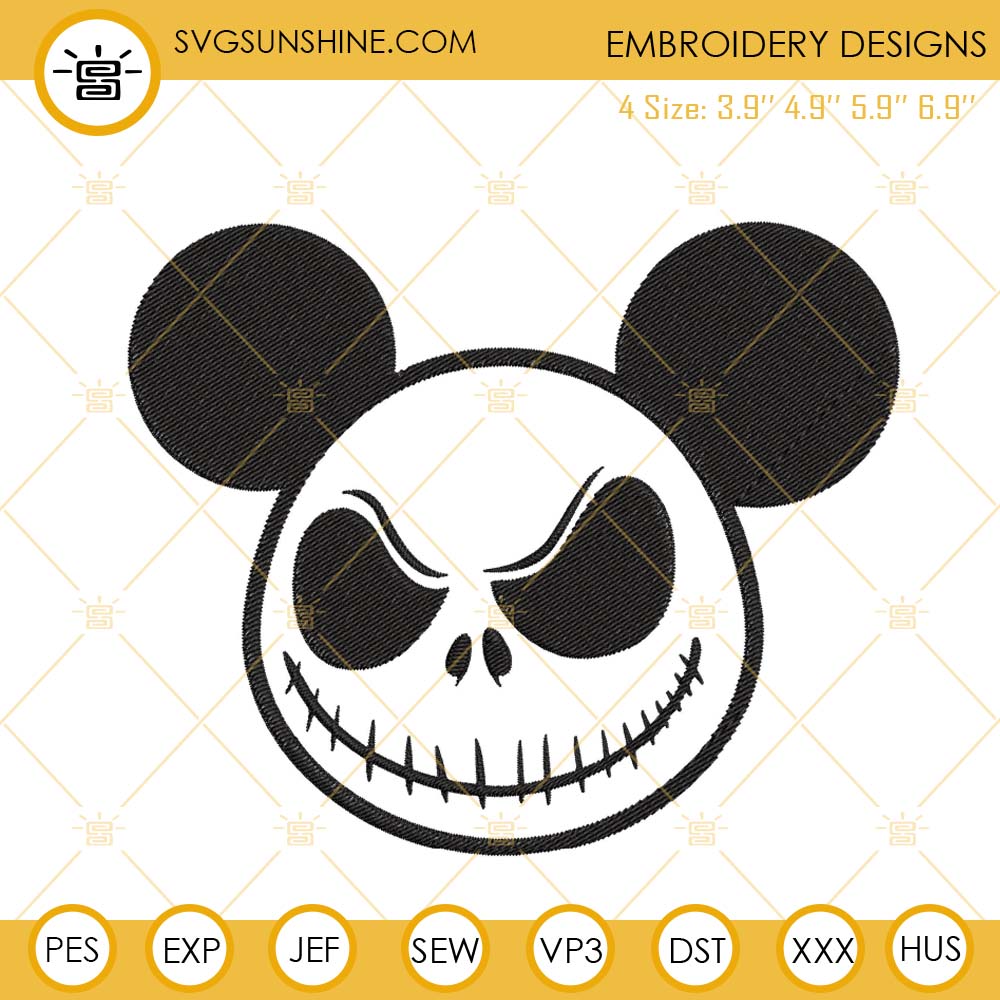 Jack skellington Mickey Mouse Embroidery Designs, Nightmare Before Christmas Embroidery Files