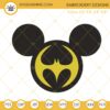 Batman Mickey Mouse Ears Machine Embroidery Design Files