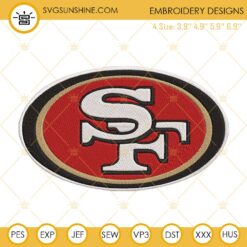 San Francisco 49ers Logo Embroidery Files, NFL Football Team Machine Embroidery Designs