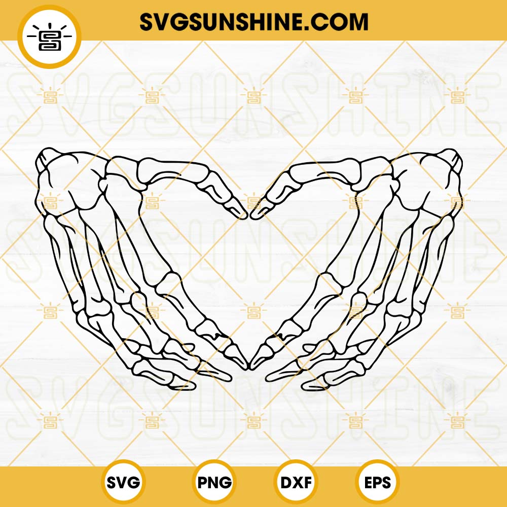 Skeleton Hand Heart SVG, Skeleton Love SVG, Funny Valentine SVG Cut Files
