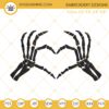Skeleton Hands Heart Embroidery Files, Funny Valentine Embroidery Designs