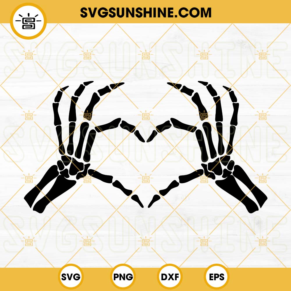 Skeleton Hands Heart SVG, Bones SVG, Funny Valentine SVG PNG DXF EPS Files