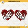 Skeleton Hands Leopard Hearts PNG, Skeleton Hands PNG, Funny Valentine PNG Sublimation Designs