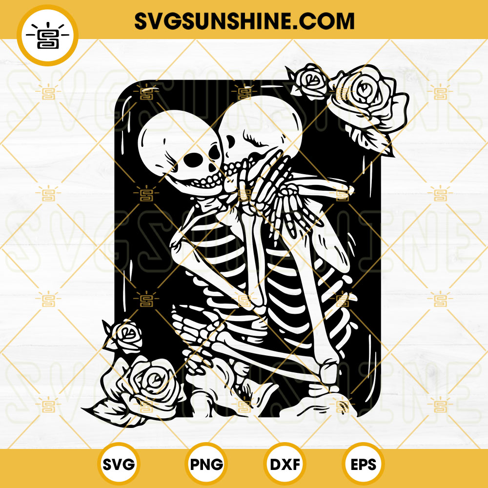 Skeleton Valentines Day SVG, Skeleton Kissing SVG, Funny Valentine SVG PNG DXF EPS Cut Files