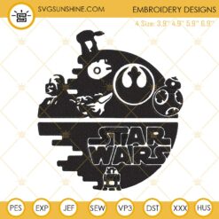 Death Star Embroidery Designs, Star Wars Embroidery Files